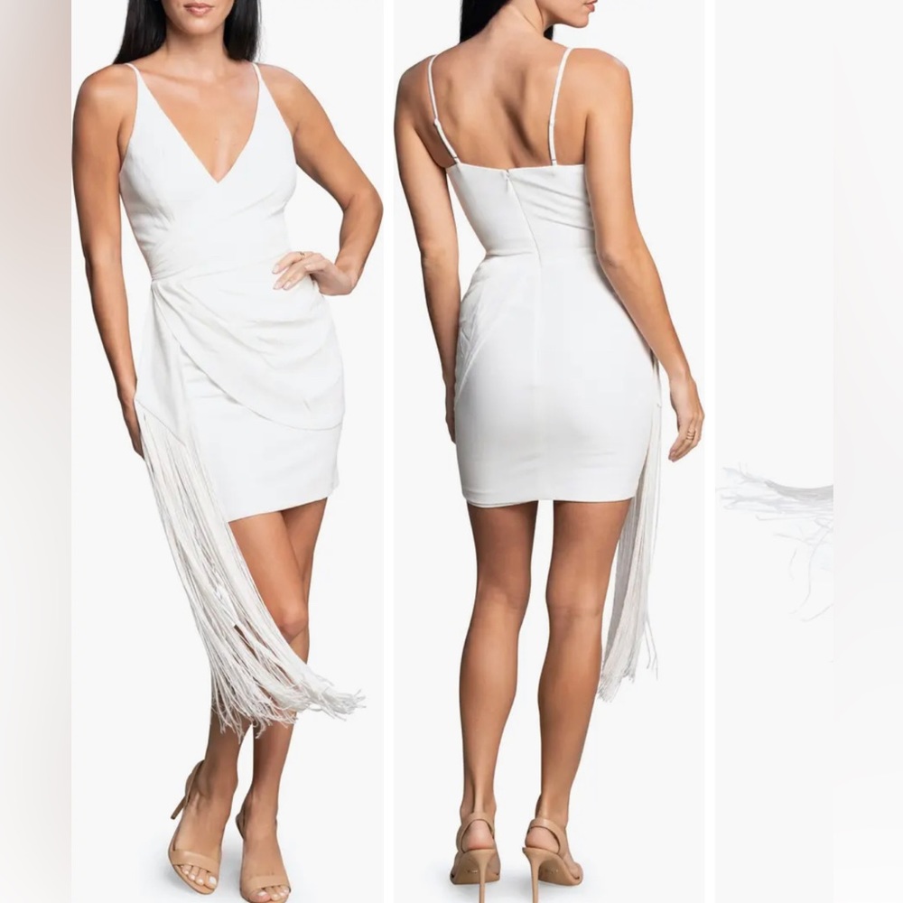 Alida Crepe Fringe Minidress DRESS THE POPULATION